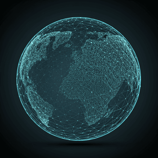 Abstract globe mesh digital connection